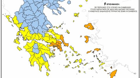 Ημερήσιος Χάρτης Πρόβλεψης Κινδύνου Πυρκαγιάς της Παρασκευής 1 Αυγούστου 2025