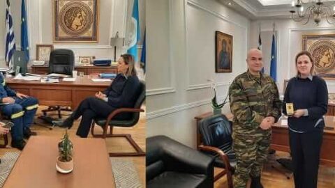 Με τους νέους Διοικητές της 10ης Μ/Π ΤΠ και των Πυροσβεστικών Υπηρεσιών συναντήθηκε η Δήμαρχος Σερρών